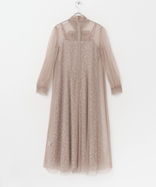 URBAN RESEARCH ROSSO WOMEN(アーバンリサーチ ロッソ)の「kaene ラメチュールレイヤードレースドレス(ワンピース・レディース・ベージュ系その他/ブラック・36)」の18枚目の写真