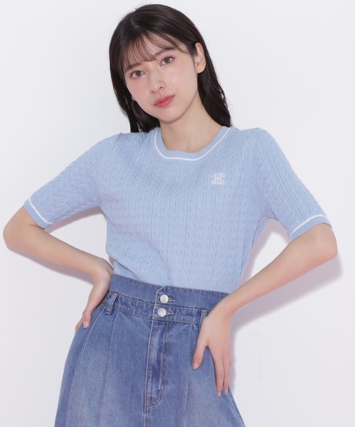 JILL by JILL STUART(ジルバイジルスチュアート)の「◇ランダムケーブルニット(ニット/セーター・レディース・ホワイト/ネイビー/イエロー/ブルー・FREE)」の9枚目の写真