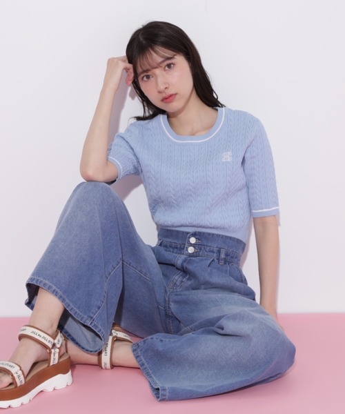 JILL by JILL STUART(ジルバイジルスチュアート)の「◇ランダムケーブルニット(ニット/セーター・レディース・ホワイト/ネイビー/イエロー/ブルー・FREE)」の12枚目の写真