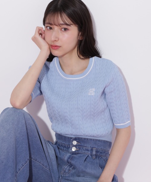 JILL by JILL STUART(ジルバイジルスチュアート)の「◇ランダムケーブルニット(ニット/セーター・レディース・ホワイト/ネイビー/イエロー/ブルー・FREE)」の10枚目の写真