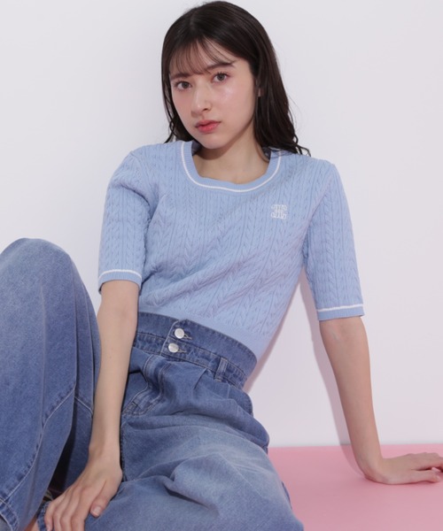 JILL by JILL STUART(ジルバイジルスチュアート)の「◇ランダムケーブルニット(ニット/セーター・レディース・ホワイト/ネイビー/イエロー/ブルー・FREE)」の11枚目の写真