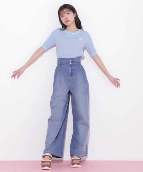 JILL by JILL STUART(ジルバイジルスチュアート)の「◇ランダムケーブルニット(ニット/セーター・レディース・ホワイト/ネイビー/イエロー/ブルー・FREE)」の7枚目の写真