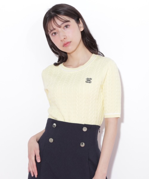 JILL by JILL STUART(ジルバイジルスチュアート)の「◇ランダムケーブルニット(ニット/セーター・レディース・ホワイト/ネイビー/イエロー/ブルー・FREE)」の5枚目の写真