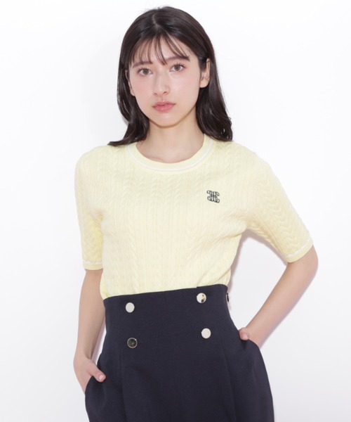 JILL by JILL STUART(ジルバイジルスチュアート)の「◇ランダムケーブルニット(ニット/セーター・レディース・ホワイト/ネイビー/イエロー/ブルー・FREE)」の6枚目の写真