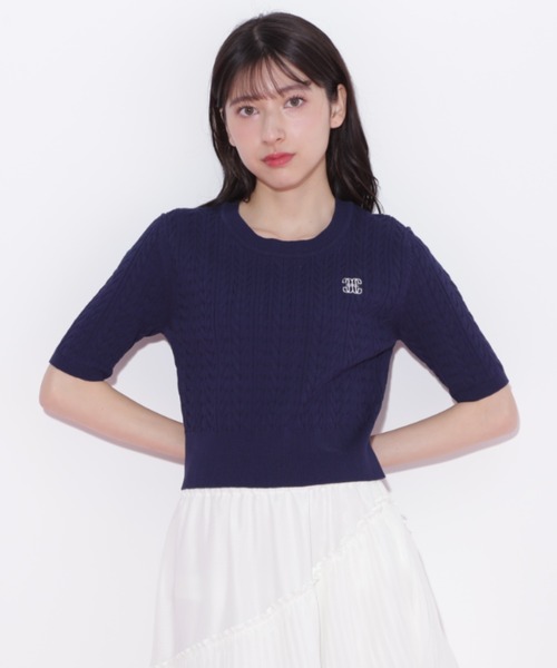 JILL by JILL STUART(ジルバイジルスチュアート)の「◇ランダムケーブルニット(ニット/セーター・レディース・ホワイト/ネイビー/イエロー/ブルー・FREE)」の15枚目の写真