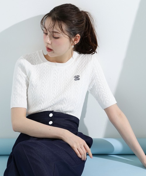 JILL by JILL STUART(ジルバイジルスチュアート)の「◇ランダムケーブルニット(ニット/セーター・レディース・ホワイト/ネイビー/イエロー/ブルー・FREE)」の20枚目の写真