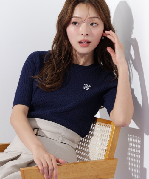 JILL by JILL STUART(ジルバイジルスチュアート)の「◇ランダムケーブルニット(ニット/セーター・レディース・ホワイト/ネイビー/イエロー/ブルー・FREE)」の18枚目の写真