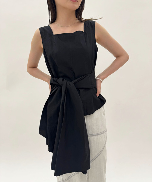 ブラウス シャツ 「naoki tomizuka/ナオキ トミズカ」Tie front sleeveless blou レディース セール】【naoki tomizuka/ナオキ トミズカ】Tie front