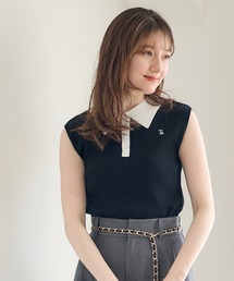 12Twelve Agenda（トゥエルブ　アジェンダ）の「配色衿付ノースリリブニットプルオーバー（ニット/セーター）」