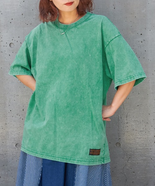 めぐページ ピグメントドッキング刺繍Tシャツ