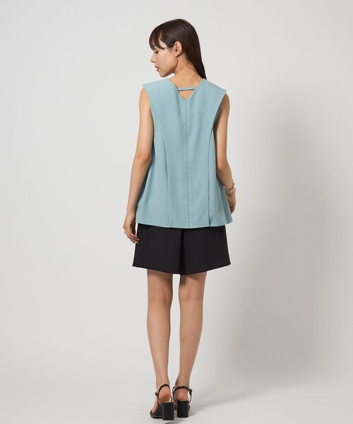 EMMEL REFINES（エメルリファインズ）の「＜EMMEL REFINES＞EM サイドギャザーステッチ Vネック ブラウス（シャツ/ブラウス・レディース・ライラック/ライトブルー/ダークブラウン・FREE）」の6枚目の写真