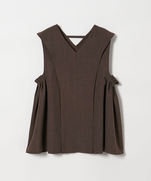 EMMEL REFINES（エメルリファインズ）の「＜EMMEL REFINES＞EM サイドギャザーステッチ Vネック ブラウス（シャツ/ブラウス・レディース・ライラック/ライトブルー/ダークブラウン・FREE）」の7枚目の写真