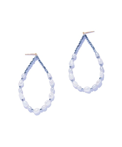 les bonbon（ルボンボン）の「【les bon bon】fragment pearl pierce/フラグメント パール ピアス BOB687（ピアス（両耳用）・レディース・グレー・FREE）」の2枚目の写真