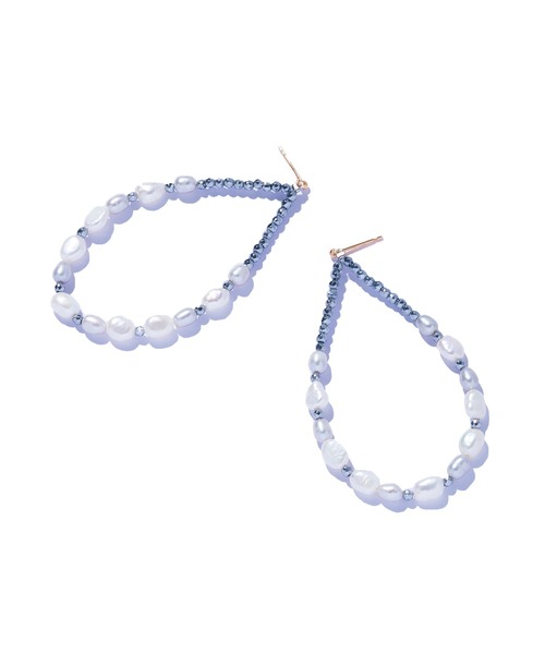 les bonbon（ルボンボン）の「【les bon bon】fragment pearl pierce/フラグメント パール ピアス BOB687（ピアス（両耳用）・レディース・グレー・FREE）」の3枚目の写真