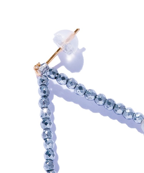 les bonbon（ルボンボン）の「【les bon bon】fragment pearl pierce/フラグメント パール ピアス BOB687（ピアス（両耳用）・レディース・グレー・FREE）」の4枚目の写真
