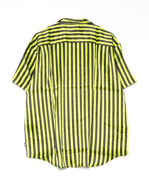 STUSSY ストライプ 半袖シャツ M STUSSY/ステューシー STRIPED SILK SHIRT 半袖シャツ ストライプ