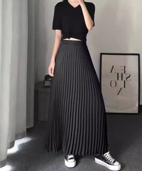 Per sist ence(パーシエンス)の「ロングプリーツスカート(スカート・レディース・ベージュ/ホワイト/グレー/アイボリー/ブラック・ONE SIZE)」の9枚目の写真