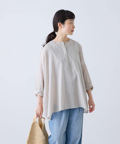 かぐれ（カグレ）の「ボイルワイドプルオーバー（シャツ/ブラウス・レディース・ベージュ系その他/オフホワイト/ブラック・FREE）」の12枚目の写真