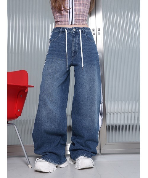 リメイクライクワイドデニムパンツ（デニムパンツ）｜Darich