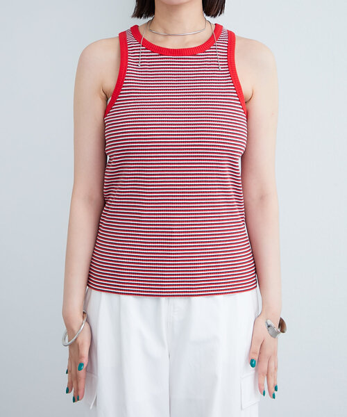 mystic(ミスティック)の「配色リブタンク(タンクトップ・レディース・アイボリー/レッド系その他2/レッド・FREE)」の20枚目の写真