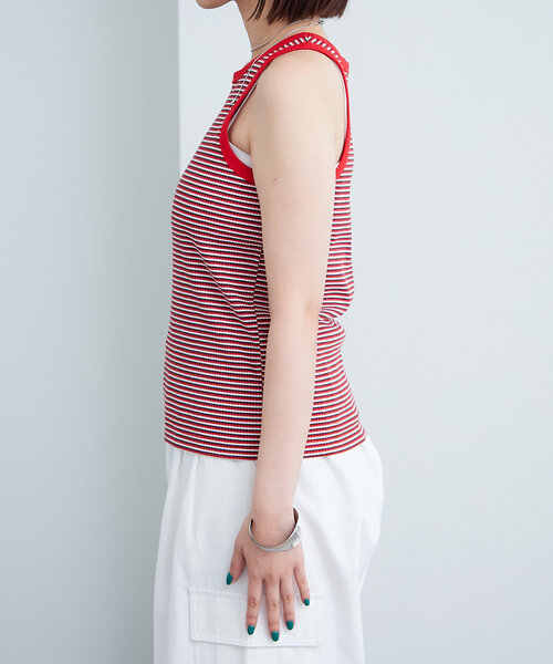 mystic(ミスティック)の「配色リブタンク(タンクトップ・レディース・アイボリー/レッド系その他2/レッド・FREE)」の21枚目の写真