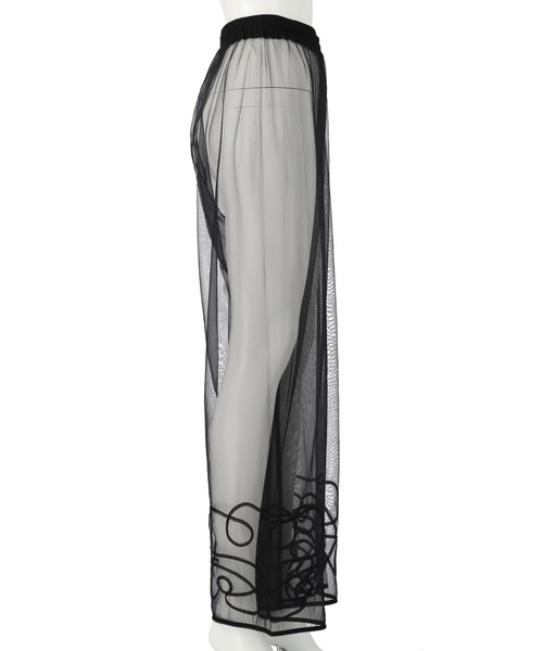 Settimissimo（セッティミッシモ）の「裾コード 刺繍 チュール レイヤード パンツ（その他パンツ・レディース・オフホワイト/ブラック・FREE）」の11枚目の写真