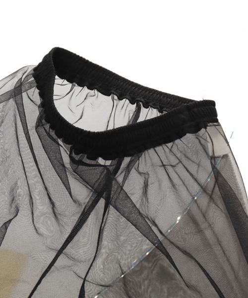 Settimissimo（セッティミッシモ）の「裾コード 刺繍 チュール レイヤード パンツ（その他パンツ・レディース・オフホワイト/ブラック・FREE）」の12枚目の写真