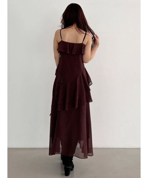 MERCURYDUO（マーキュリーデュオ）の「ラッフルティアードキャミワンピース（ワンピース・レディース・ブラウン/ミント・SMALL/MEDIUM）」の17枚目の写真