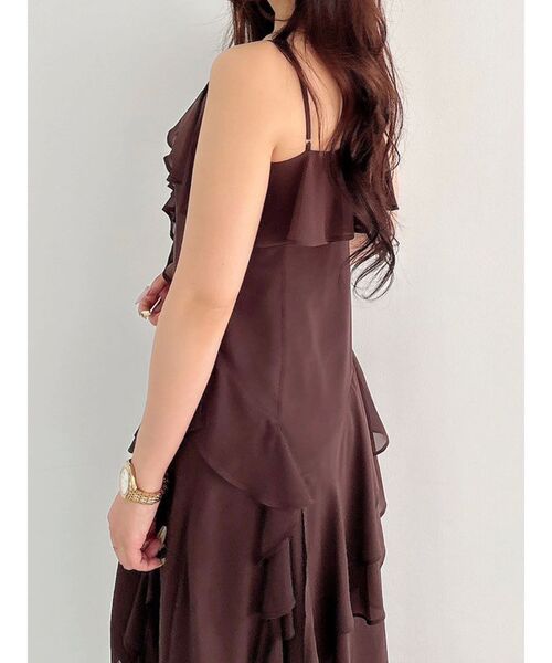 MERCURYDUO（マーキュリーデュオ）の「ラッフルティアードキャミワンピース（ワンピース・レディース・ブラウン/ミント・SMALL/MEDIUM）」の18枚目の写真
