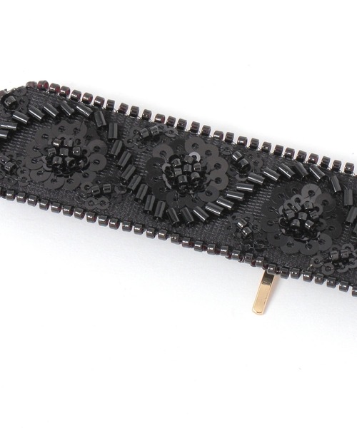 GLOBAL WORK（グローバルワーク）の「刺繍ビーズパチパチヘアカフ/495439（バレッタ/ヘアクリップ・レディース・ブラック/ベージュ/ホワイト/ライトグレー・FREE）」の8枚目の写真