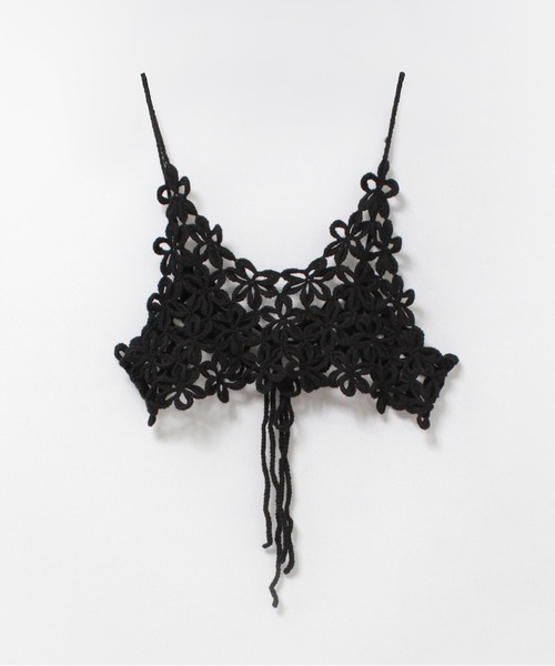 RNA（アールエヌエー）の「K2724 手編みフラワーブラトップ（キャミソール・レディース・マルチ/ブラック・MEDIUM）」の8枚目の写真