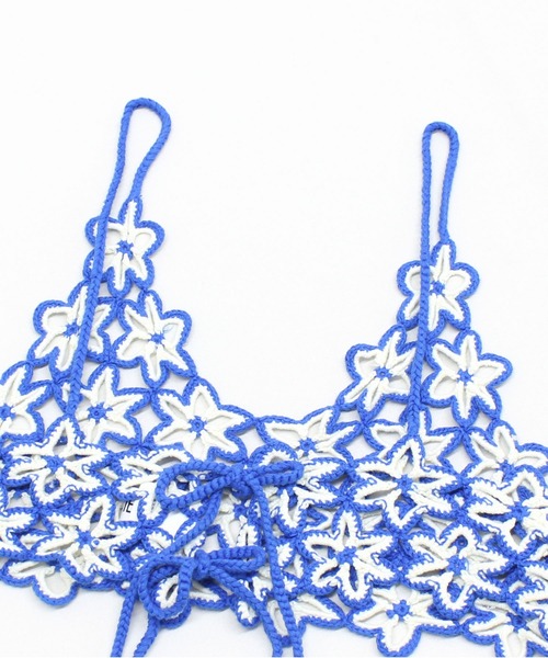 RNA（アールエヌエー）の「K2724 手編みフラワーブラトップ（キャミソール・レディース・マルチ/ブラック・MEDIUM）」の19枚目の写真