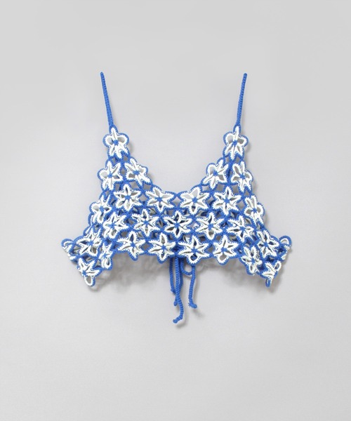 RNA（アールエヌエー）の「K2724 手編みフラワーブラトップ（キャミソール・レディース・マルチ/ブラック・MEDIUM）」の5枚目の写真