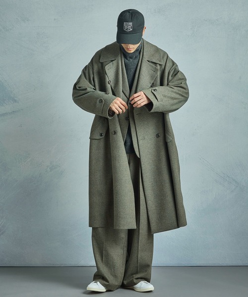 MEN'S BIGI(メンズビギ)の「【50th Anniv . 菊池武夫】WOOL GLEN PLAID COAT(ダウンジャケット/コート・メンズ・カーキ・02/03)」の4枚目の写真