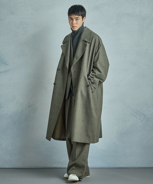 MEN'S BIGI(メンズビギ)の「【50th Anniv . 菊池武夫】WOOL GLEN PLAID COAT(ダウンジャケット/コート・メンズ・カーキ・02/03)」の7枚目の写真