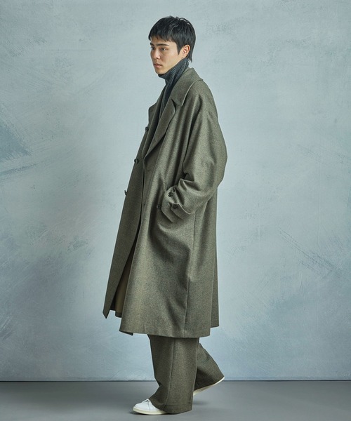 MEN'S BIGI(メンズビギ)の「【50th Anniv . 菊池武夫】WOOL GLEN PLAID COAT(ダウンジャケット/コート・メンズ・カーキ・02/03)」の8枚目の写真