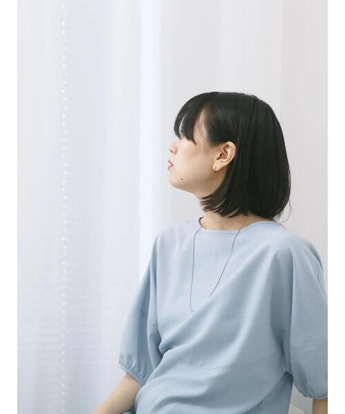 Samansa Mos2 blue(サマンサモスモスブルー)の「リネンタッチバルーンスリーブブラウス(シャツ/ブラウス・レディース・サックスブルー/キナリ/ピンク・F)」の10枚目の写真