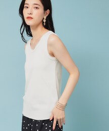 【異素材使い】ワイドリブタンクトップ