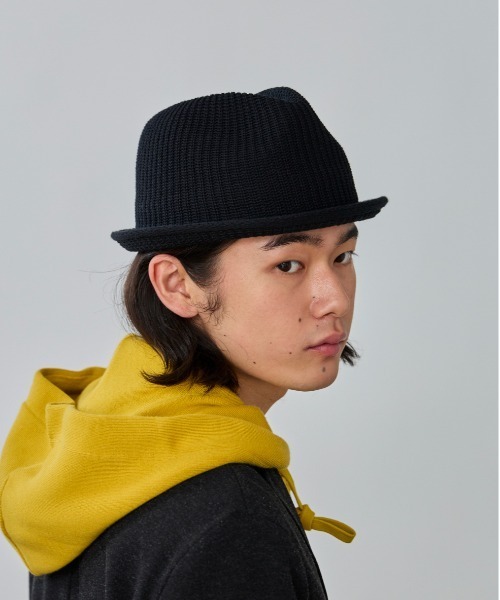OVERRIDE(オーバーライド)の「OVERRIDE OGC RIBBED KNIT FEDORA / オーバーライド(ハット・メンズ・オリーブ/ブラック/ネイビー・61cm/58cm)」の2枚目の写真