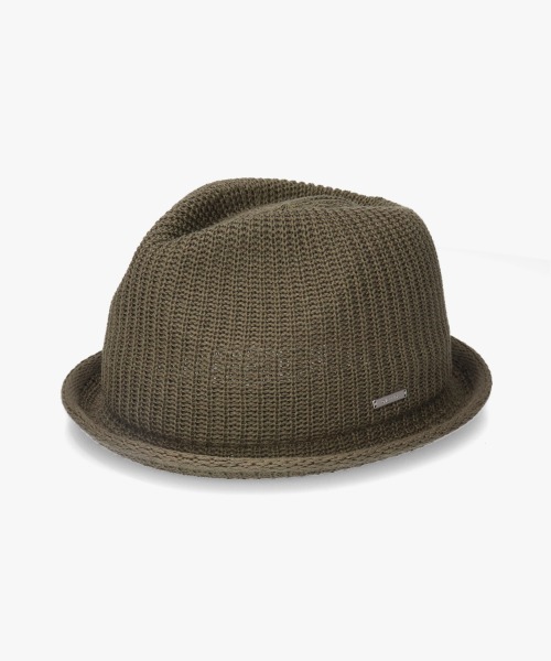 OVERRIDE(オーバーライド)の「OVERRIDE OGC RIBBED KNIT FEDORA / オーバーライド(ハット・メンズ・オリーブ/ブラック/ネイビー・61cm/58cm)」の6枚目の写真