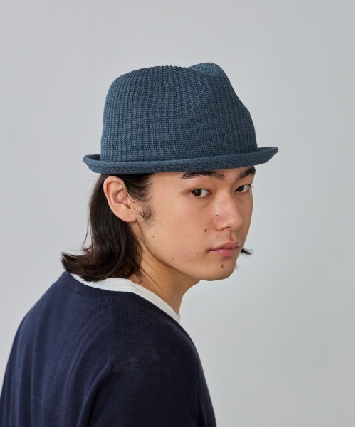 OVERRIDE(オーバーライド)の「OVERRIDE OGC RIBBED KNIT FEDORA / オーバーライド(ハット・メンズ・オリーブ/ブラック/ネイビー・61cm/58cm)」の8枚目の写真