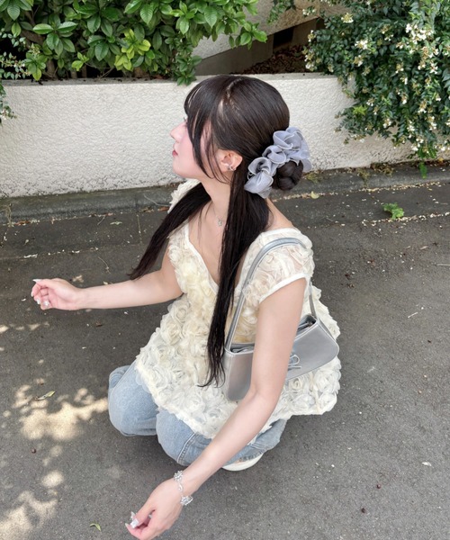 mellowneon（メロウネオン）の「5wayローズチュールブラウス（シャツ/ブラウス・レディース・アイボリー/オフホワイト・FREE）」の8枚目の写真