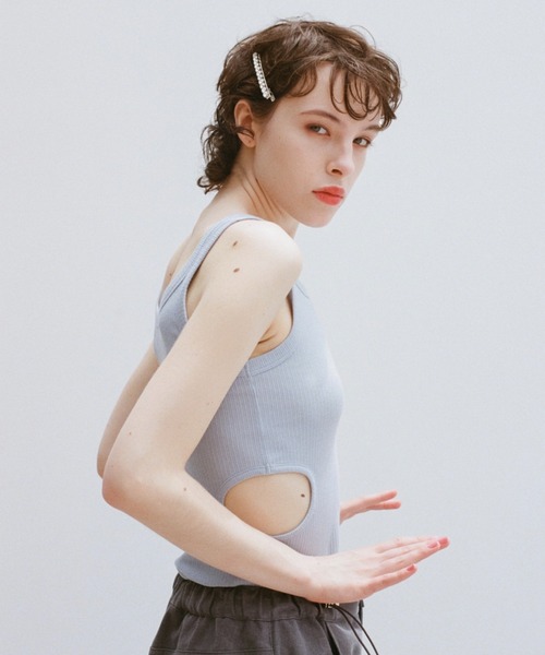 HONEY MI HONEY(ハニーミーハニー)の「logo rib tank top(タンクトップ・レディース・ブラック/サックスブルー・FREE)」の12枚目の写真