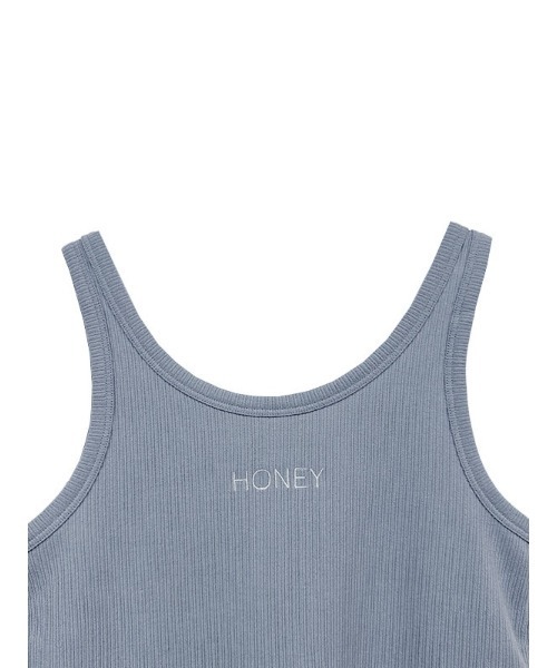 HONEY MI HONEY(ハニーミーハニー)の「logo rib tank top(タンクトップ・レディース・ブラック/サックスブルー・FREE)」の3枚目の写真