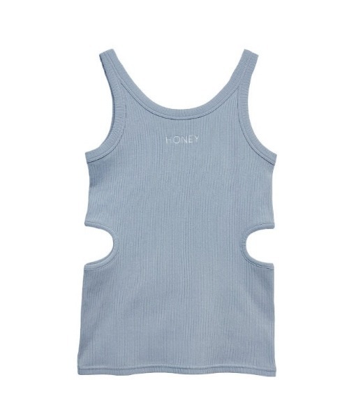 HONEY MI HONEY(ハニーミーハニー)の「logo rib tank top(タンクトップ・レディース・ブラック/サックスブルー・FREE)」の5枚目の写真