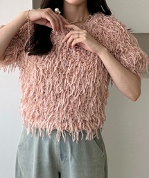 フリンジプリント トップス セール】FRONT ZIP LINKING TOPS フロント ジップ リンキング