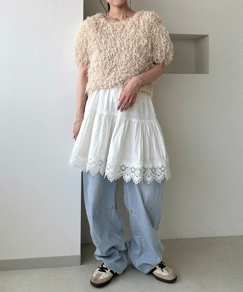 apres jour clair(アプレジュールクレア)の「【apres jour clair】フリンジトップス(その他トップス・レディース・ベージュ/アイボリー/ピンクベージュ・X-LARGE/フリー)」の15枚目の写真