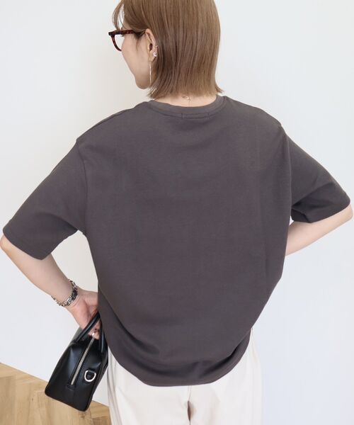 AMERICAN HOLIC（アメリカンホリック）の「ワッフル半袖プルオーバー（Tシャツ/カットソー・レディース・カーキ/アイボリー/チャコールグレー/オレンジ/ネイビー・L/M）」の18枚目の写真