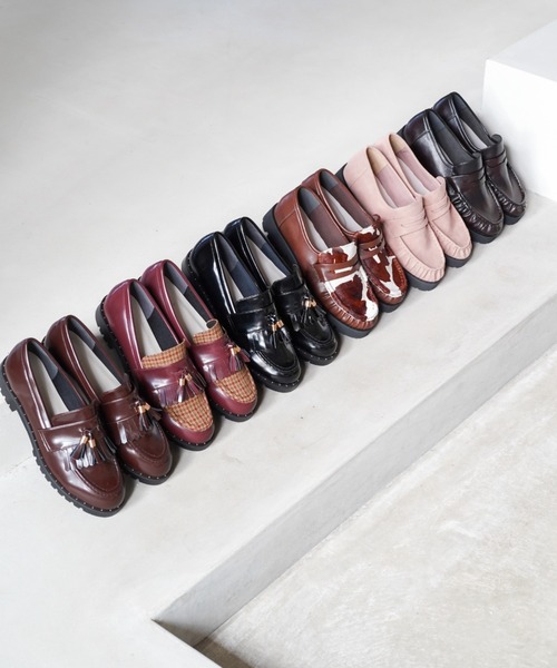 25秋冬】厚底ギャザーローファー (S155A)（ローファー）｜Launa lea