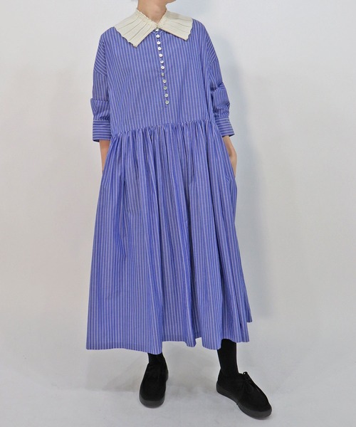 haupia(ハウピア)の「森からお便り【ワンピース】(ワンピース・レディース・チャコールグレー/オフホワイト/ブルー系/ネイビー・MEDIUM)」の4枚目の写真